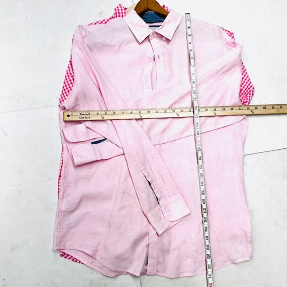 Men Shirts Button: VINEYARD VINES Pink White Check Med +Penguine Pink Lg (79) - Picture 12 of 13